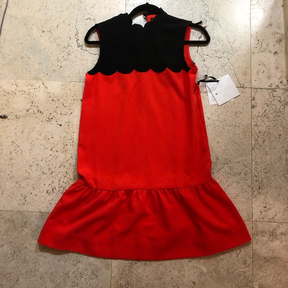 Victoria Beckham orange Scallop dress